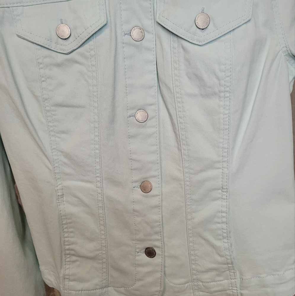 Charter Club Women's Soft Blue Mint Jean Jacket - Picture 2 of 5